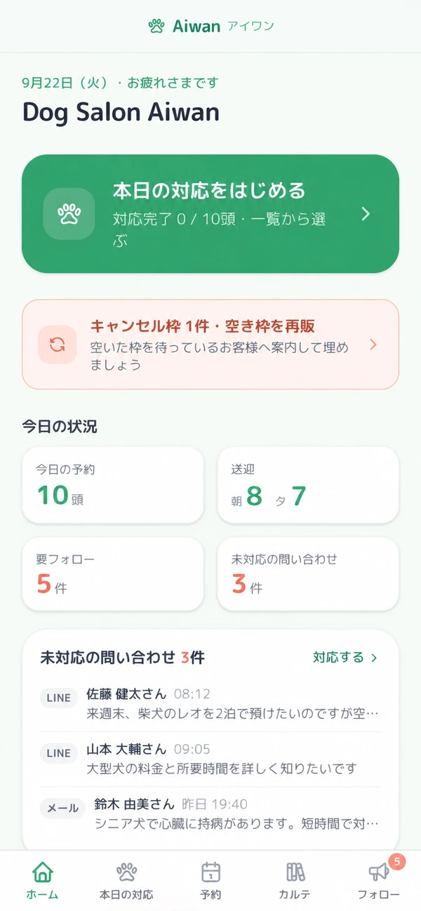 Aiwanのホーム画面